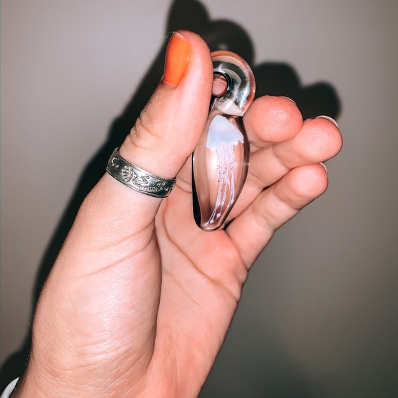 Blown Glass Jellyfish Pendant - Picture 3 of 3